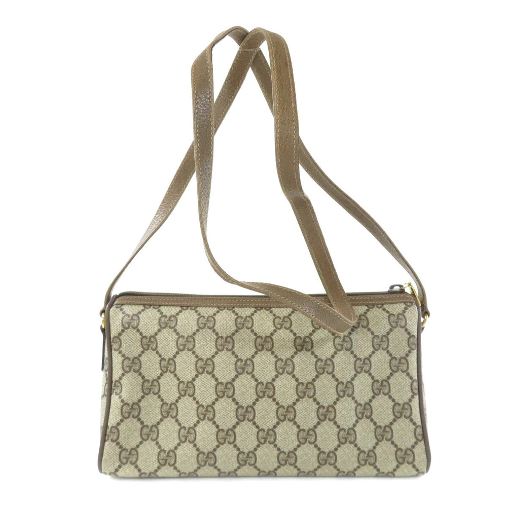 Gucci brown Supreme GG leather shoulder canvas bag